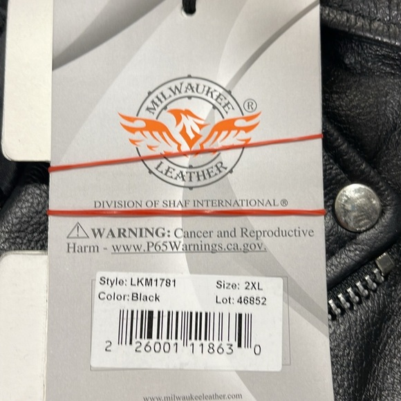 MILWAUKEE LEATHER THE LEGEND CLASSIC POLICE STYLE LEATHER MOTORCYCLE JACKET- XXL - Picture 9 of 9